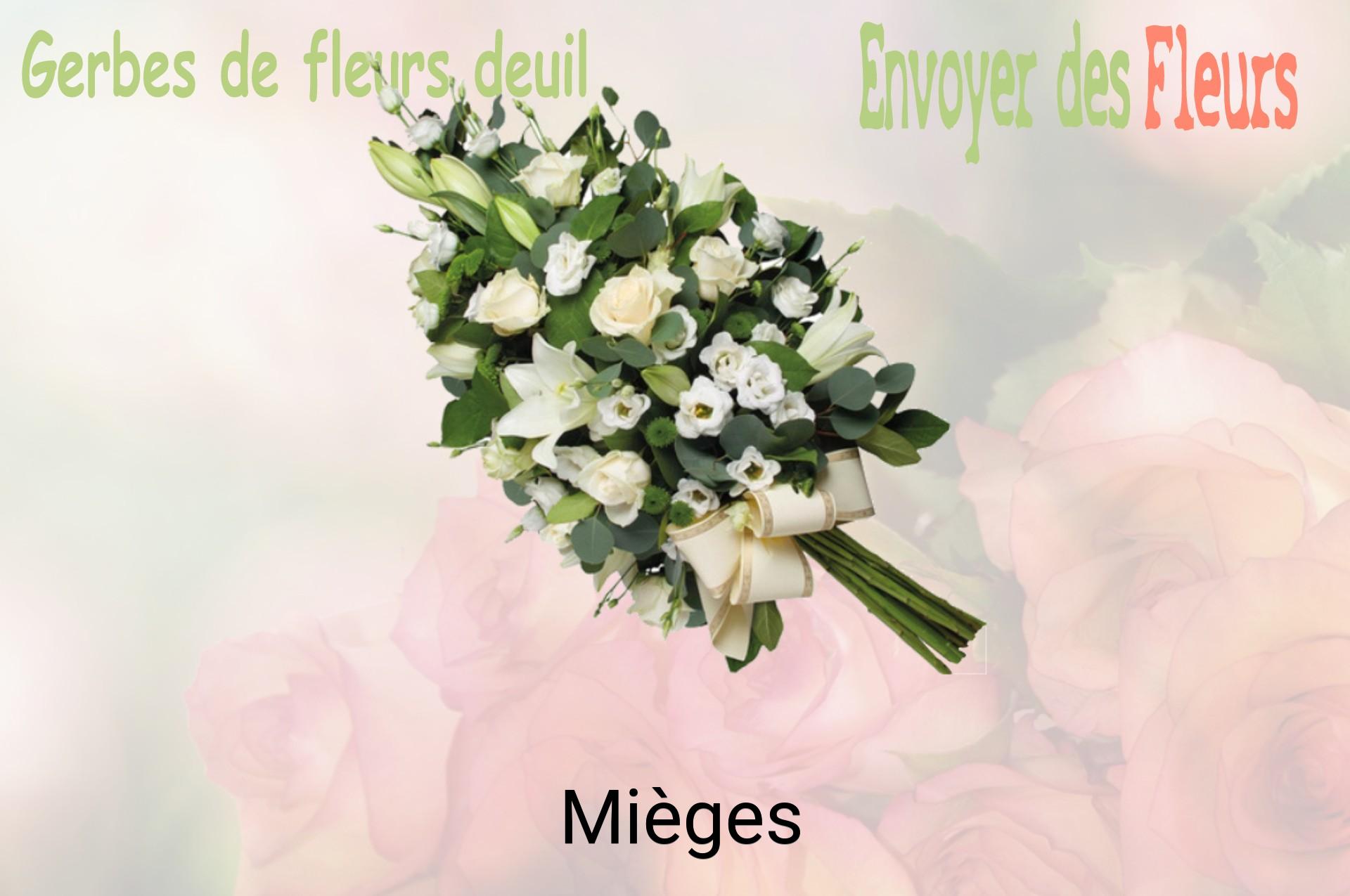Gerbe de fleurs de deuil livrée à Mièges